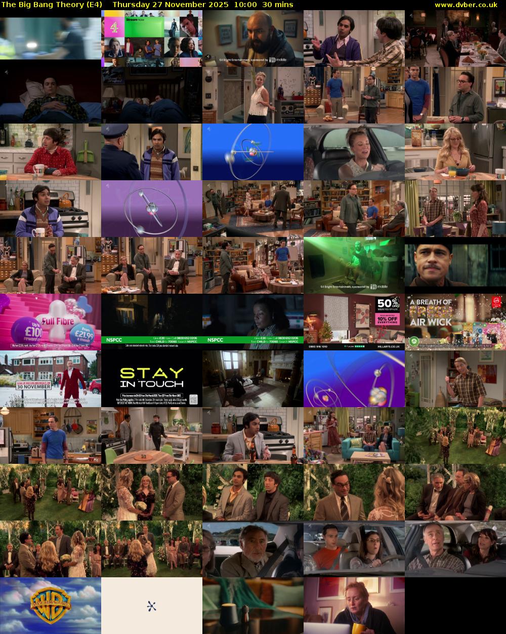 The Big Bang Theory (E4) Thursday 27 November 2025 10:00 - 10:30