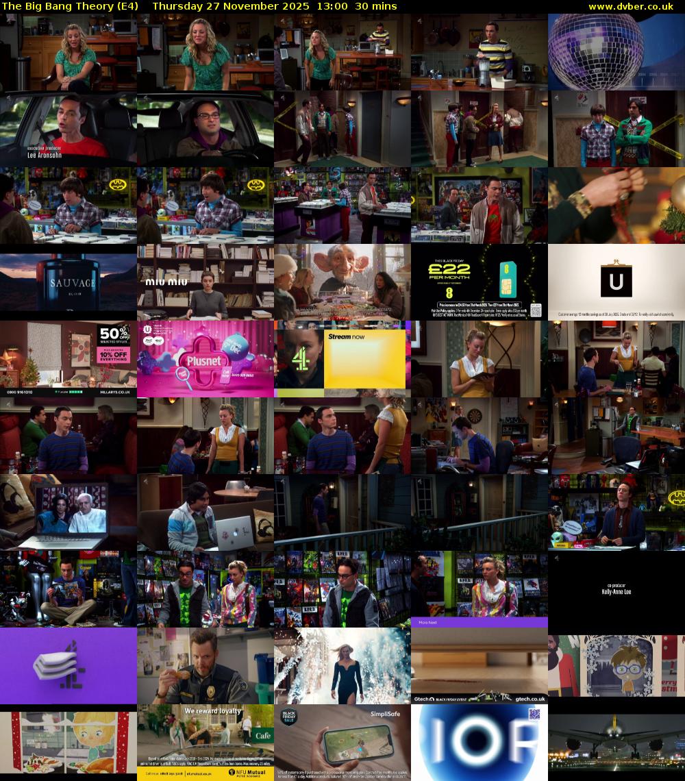 The Big Bang Theory (E4) Thursday 27 November 2025 13:00 - 13:30