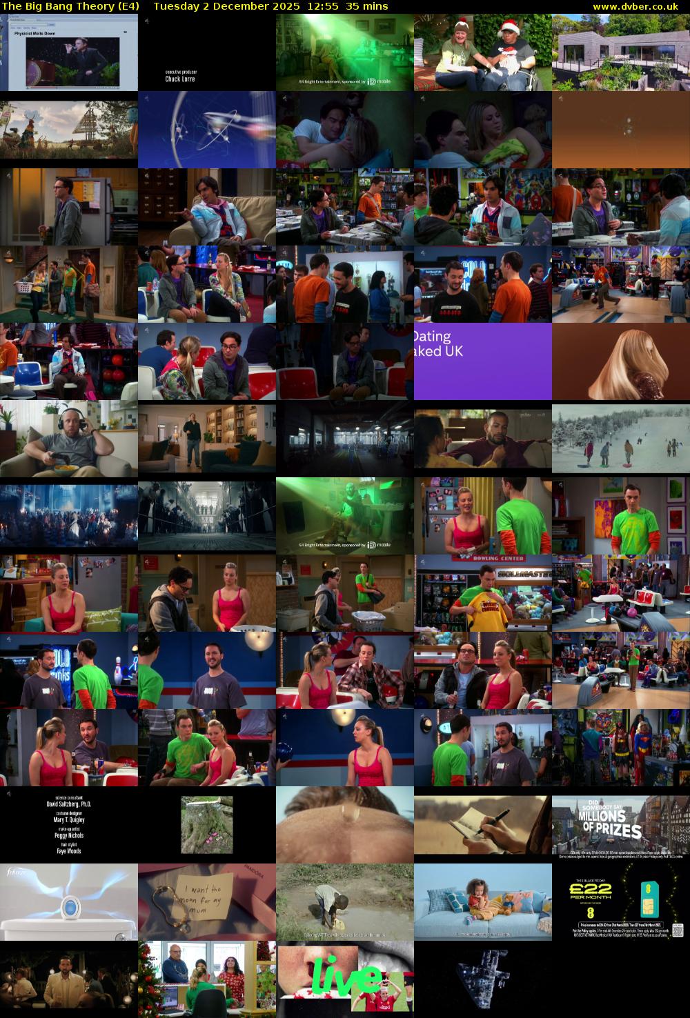 The Big Bang Theory (E4) Tuesday 2 December 2025 12:55 - 13:30