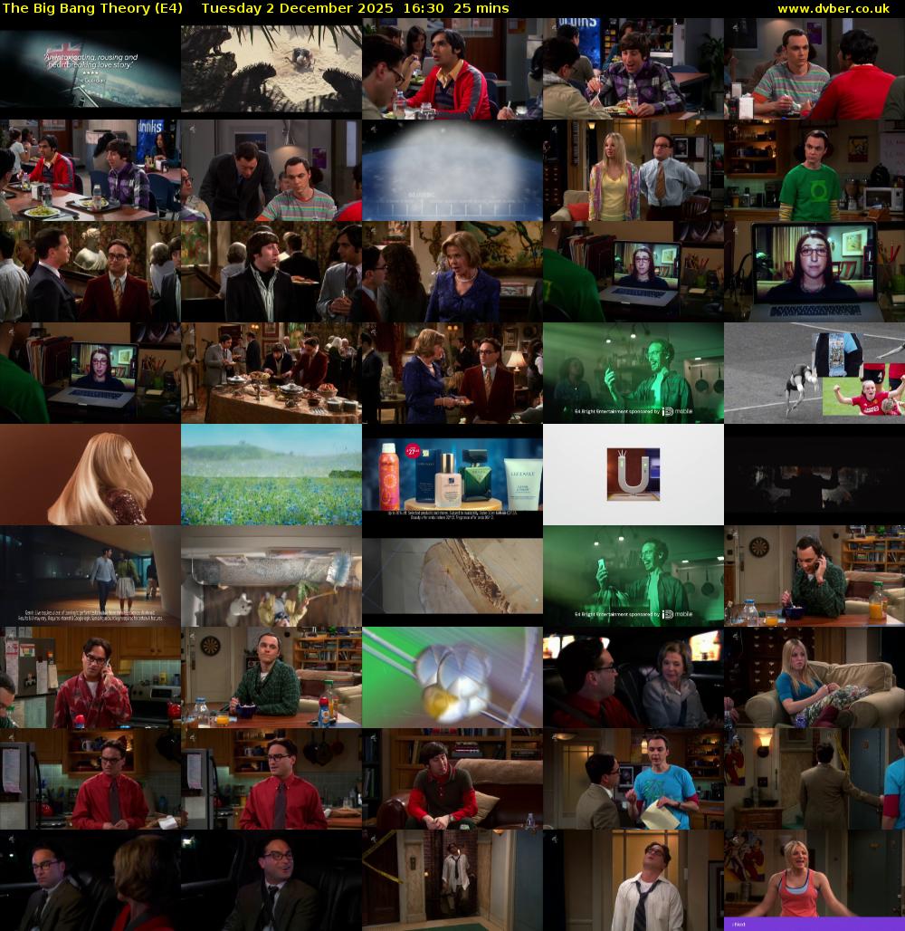 The Big Bang Theory (E4) Tuesday 2 December 2025 16:30 - 16:55