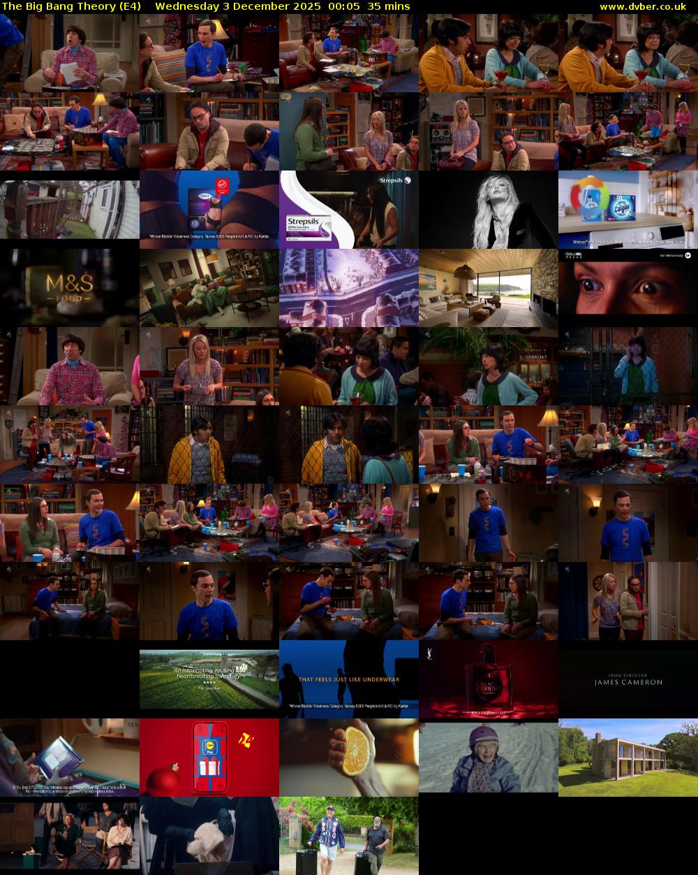 The Big Bang Theory (E4) Wednesday 3 December 2025 00:05 - 00:40