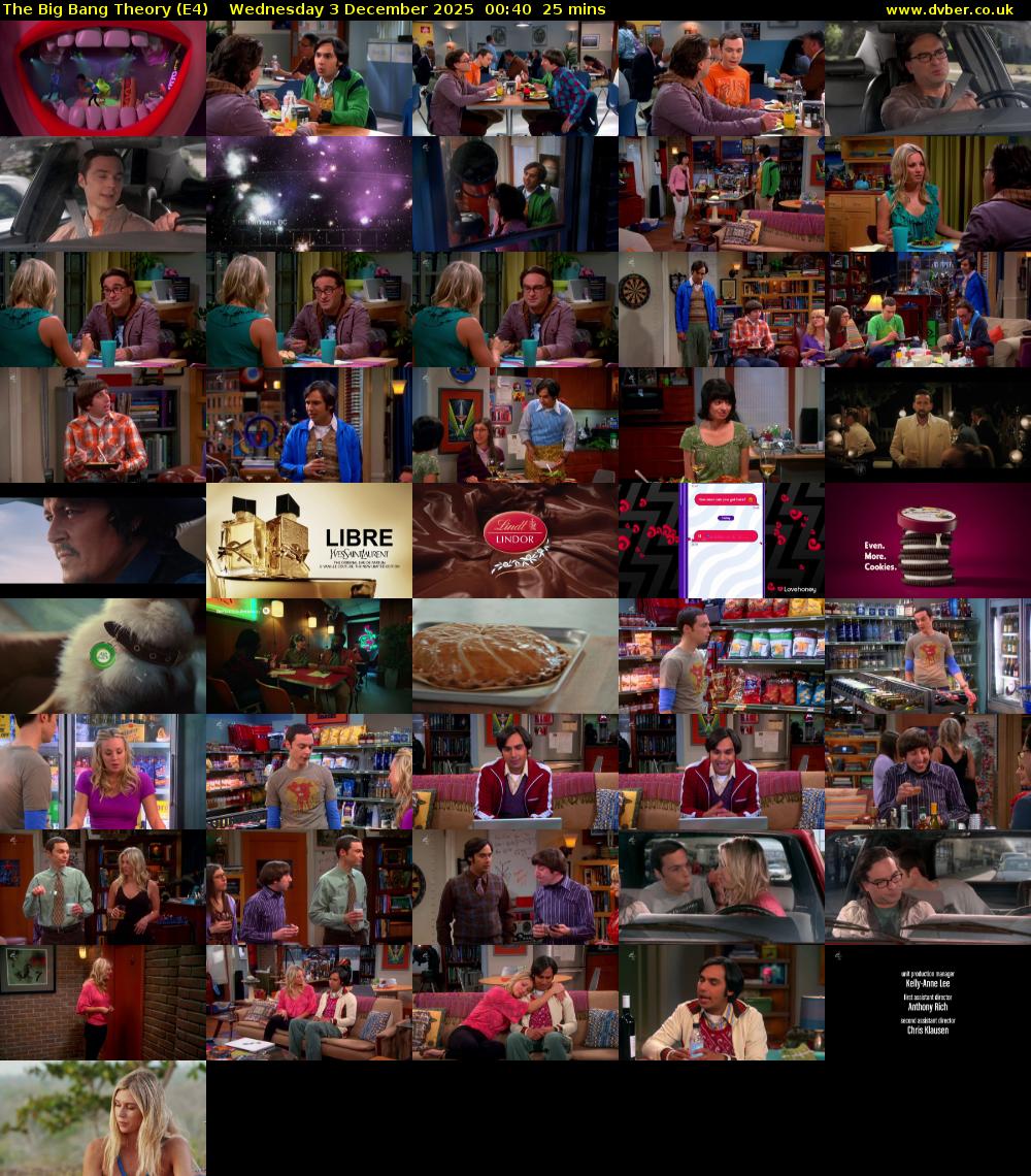 The Big Bang Theory (E4) Wednesday 3 December 2025 00:40 - 01:05