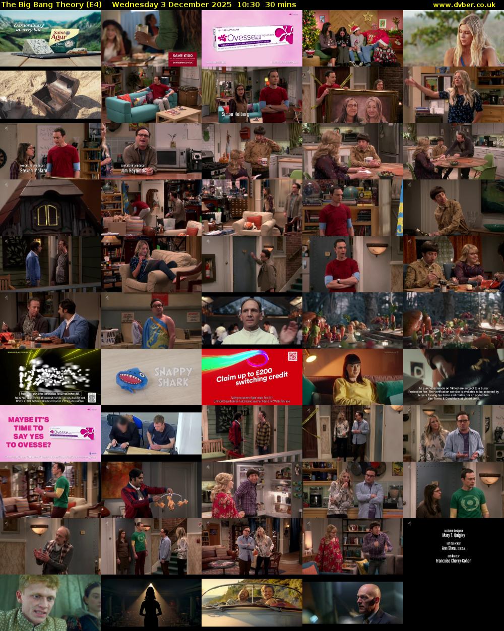 The Big Bang Theory (E4) Wednesday 3 December 2025 10:30 - 11:00
