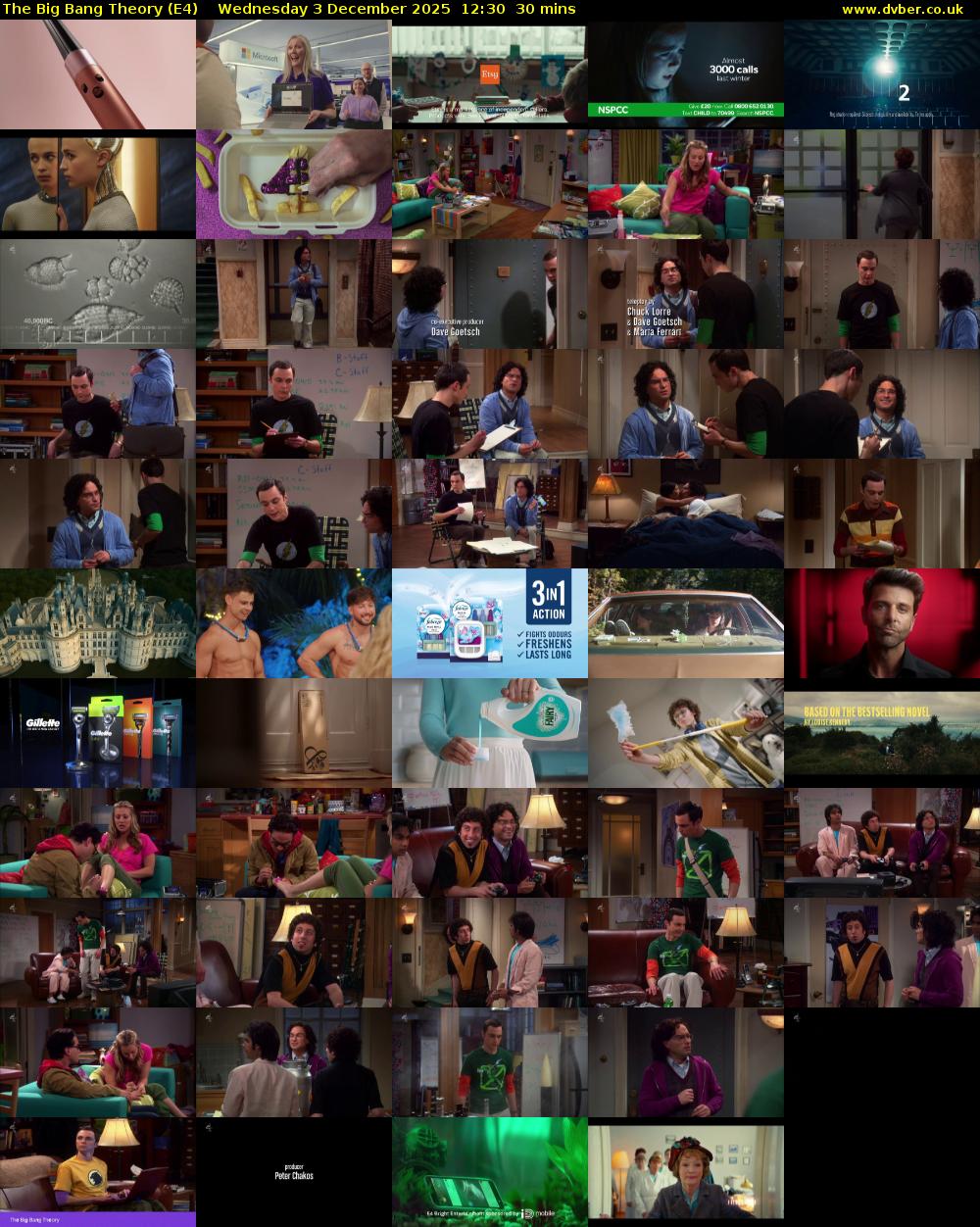 The Big Bang Theory (E4) Wednesday 3 December 2025 12:30 - 13:00