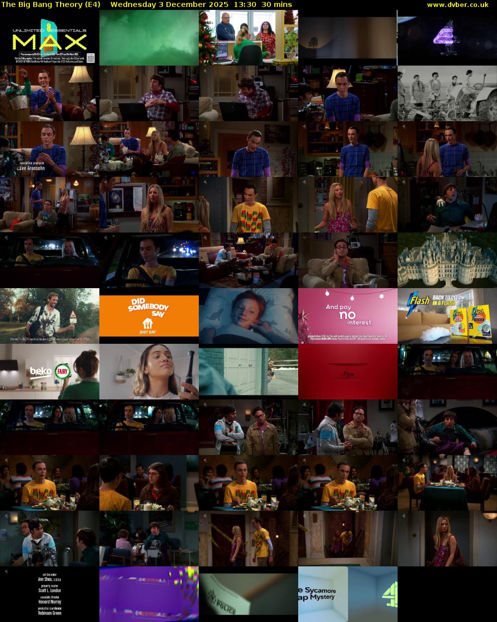 The Big Bang Theory (E4) Wednesday 3 December 2025 13:30 - 14:00