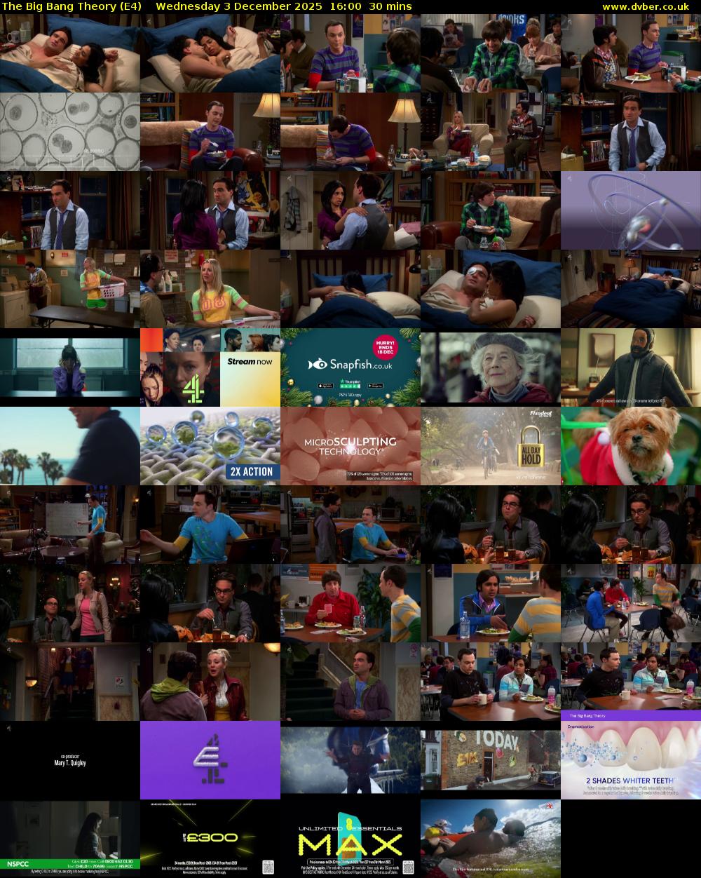 The Big Bang Theory (E4) Wednesday 3 December 2025 16:00 - 16:30