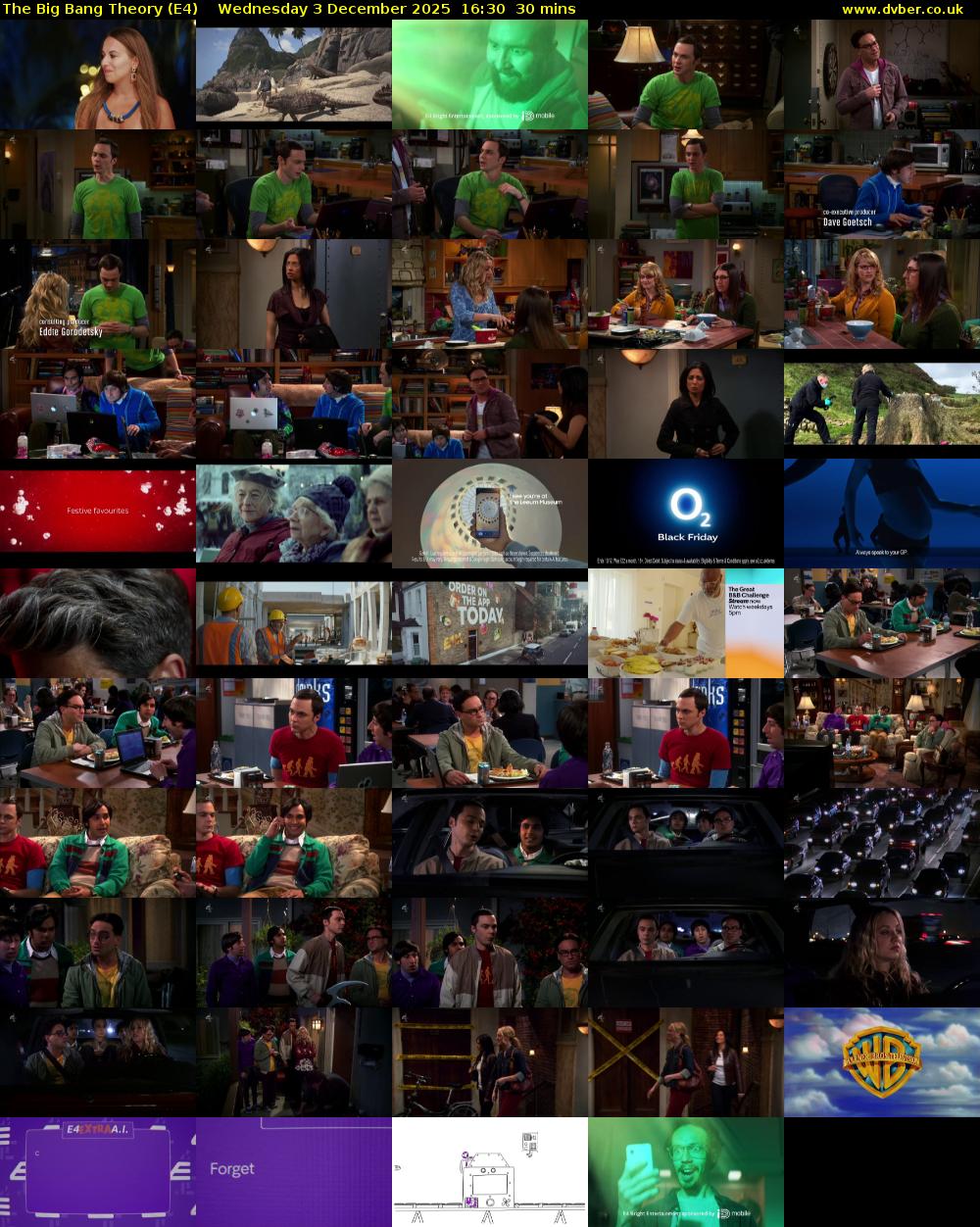 The Big Bang Theory (E4) Wednesday 3 December 2025 16:30 - 17:00