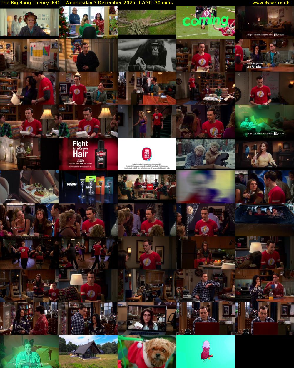 The Big Bang Theory (E4) Wednesday 3 December 2025 17:30 - 18:00