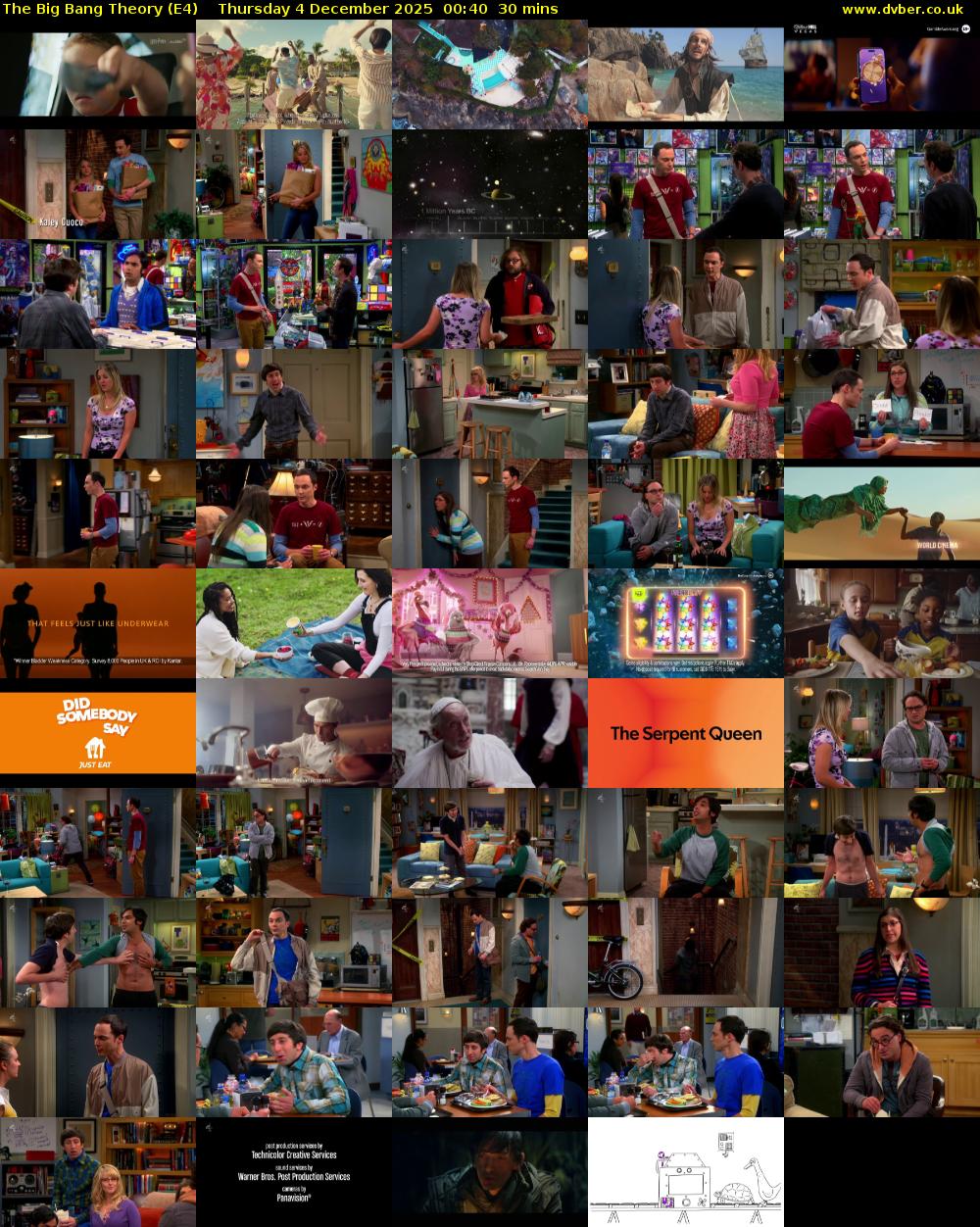 The Big Bang Theory (E4) Thursday 4 December 2025 00:40 - 01:10