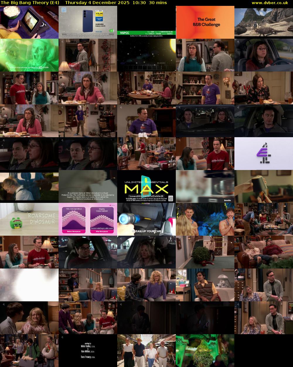 The Big Bang Theory (E4) Thursday 4 December 2025 10:30 - 11:00