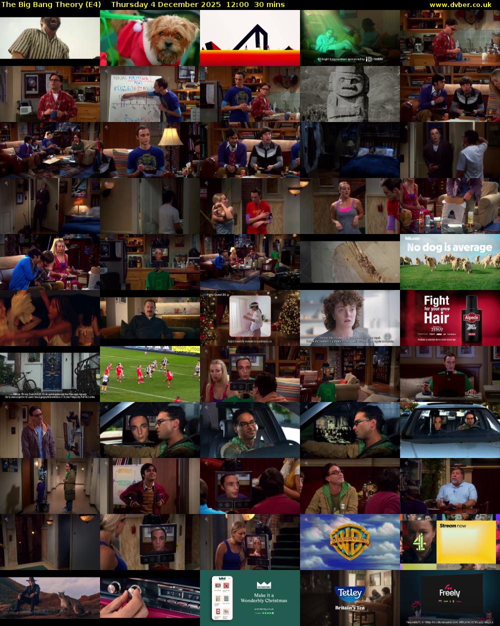 The Big Bang Theory (E4) Thursday 4 December 2025 12:00 - 12:30