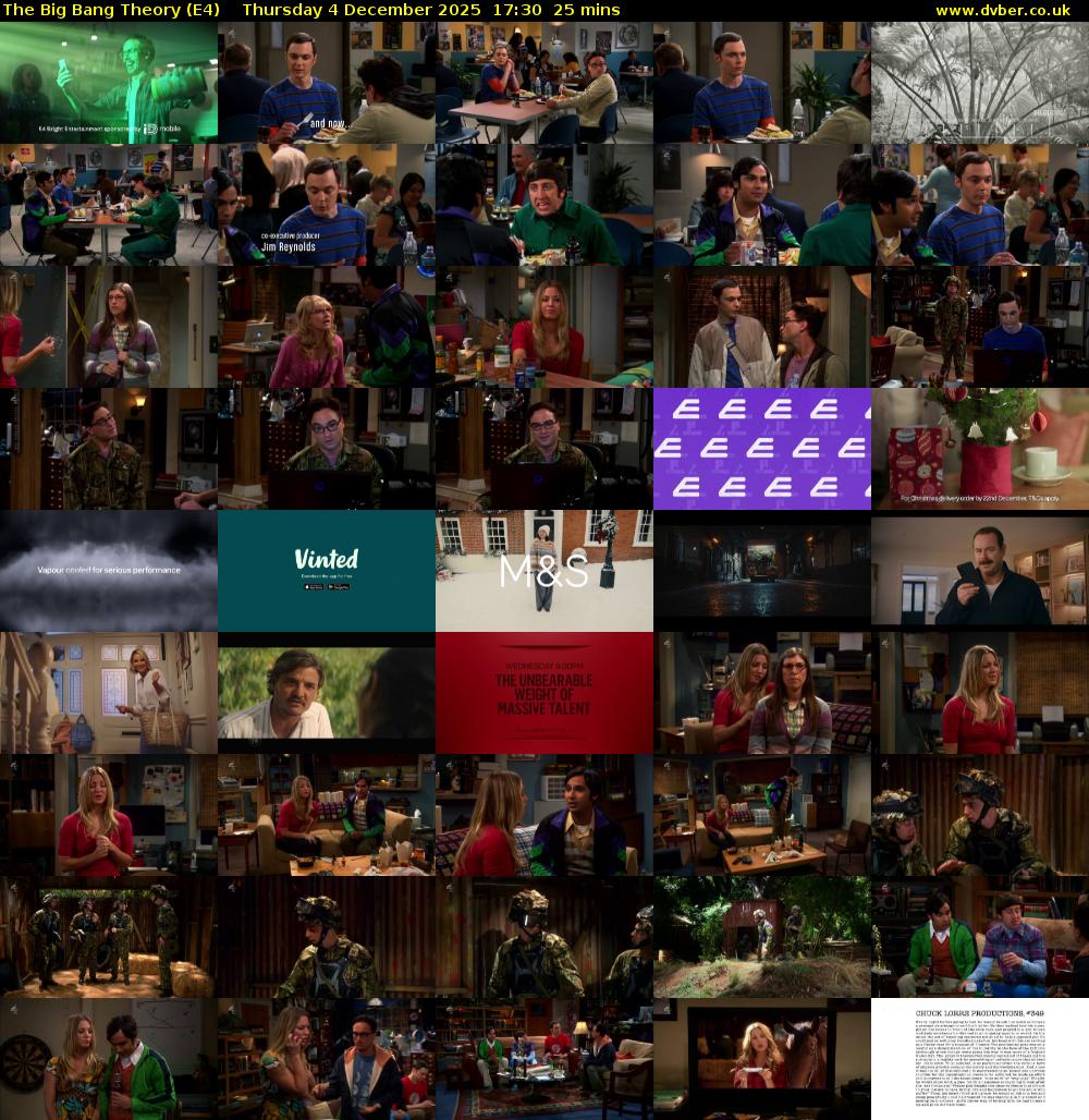 The Big Bang Theory (E4) Thursday 4 December 2025 17:30 - 17:55
