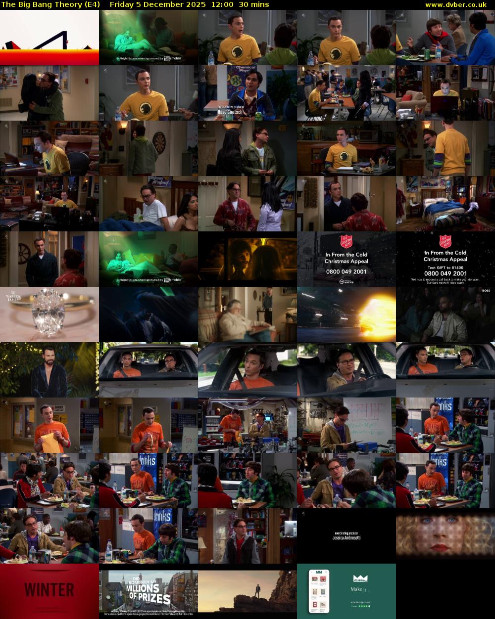 The Big Bang Theory (E4) Friday 5 December 2025 12:00 - 12:30