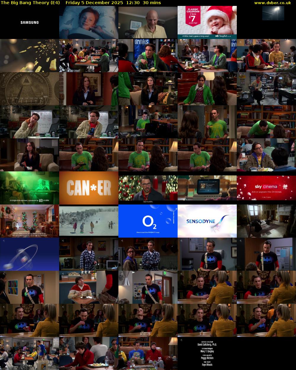 The Big Bang Theory (E4) Friday 5 December 2025 12:30 - 13:00