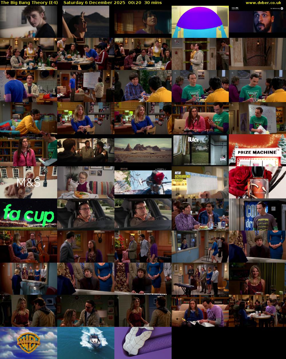 The Big Bang Theory (E4) Saturday 6 December 2025 00:20 - 00:50