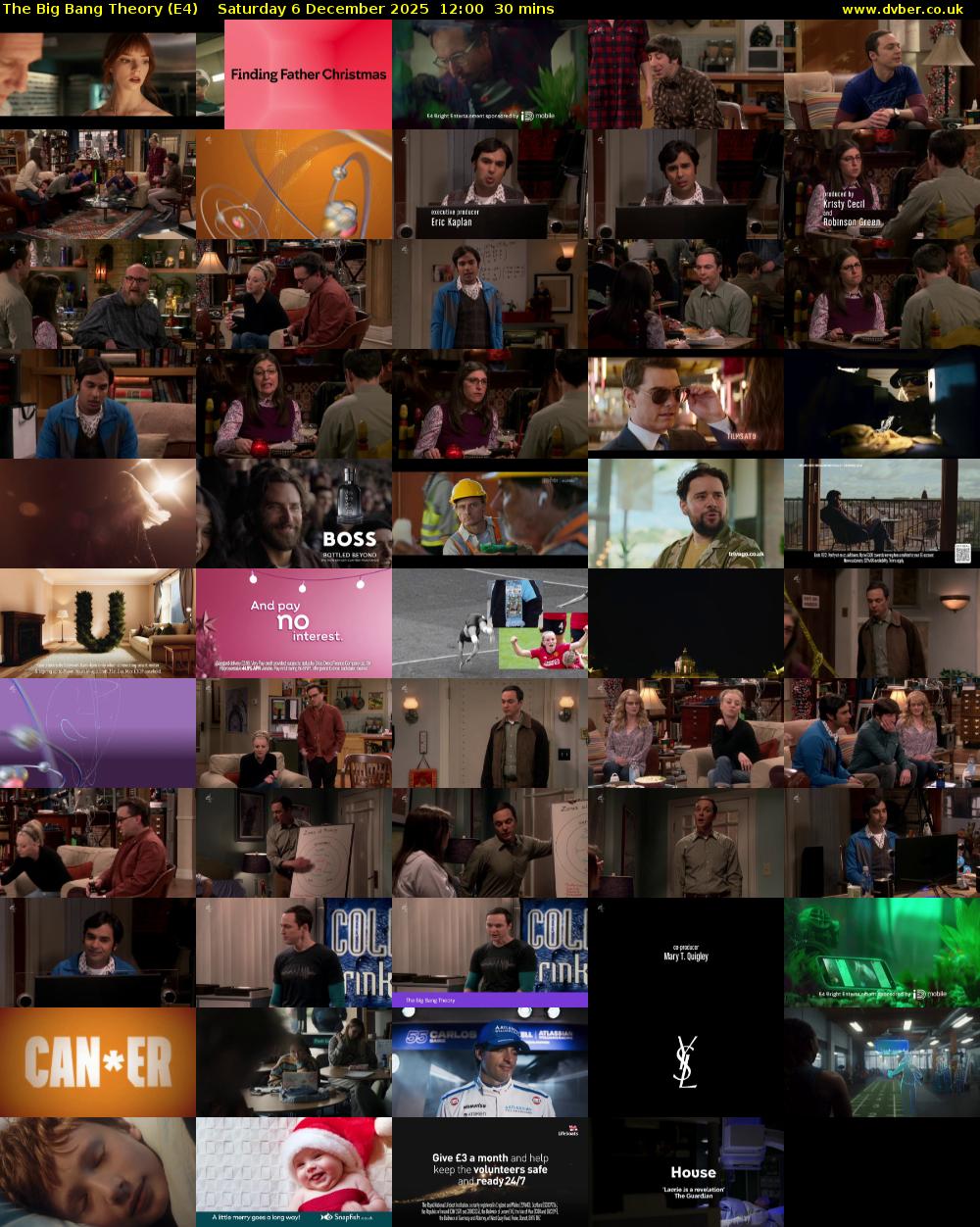 The Big Bang Theory (E4) Saturday 6 December 2025 12:00 - 12:30