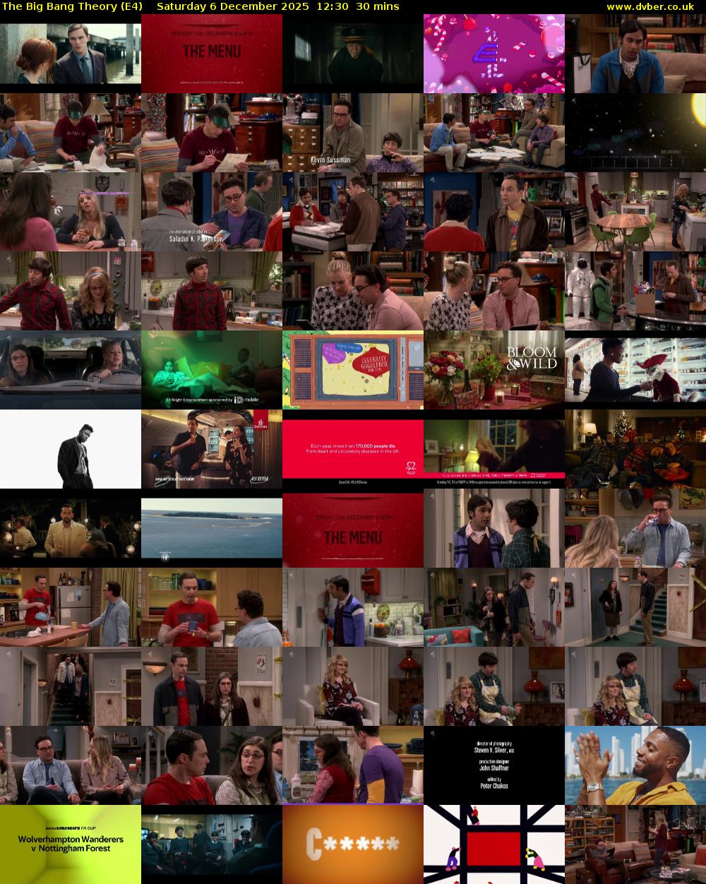 The Big Bang Theory (E4) Saturday 6 December 2025 12:30 - 13:00