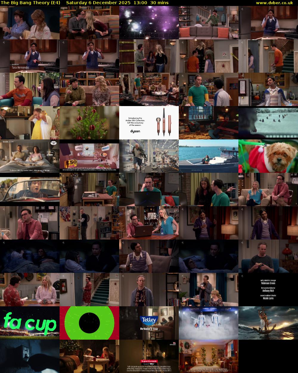 The Big Bang Theory (E4) Saturday 6 December 2025 13:00 - 13:30