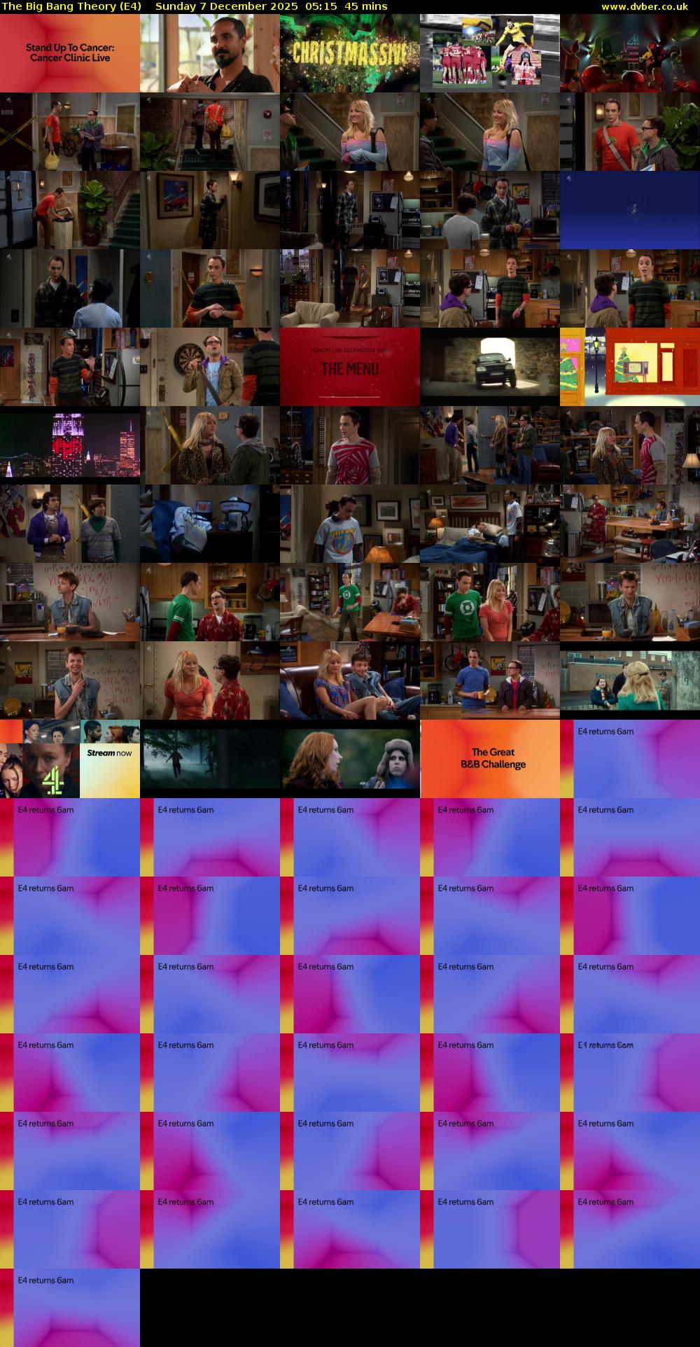 The Big Bang Theory (E4) Sunday 7 December 2025 05:15 - 06:00