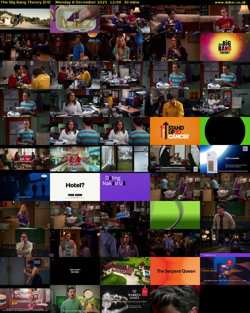 The Big Bang Theory (E4) Monday 8 December 2025 12:00 - 12:30