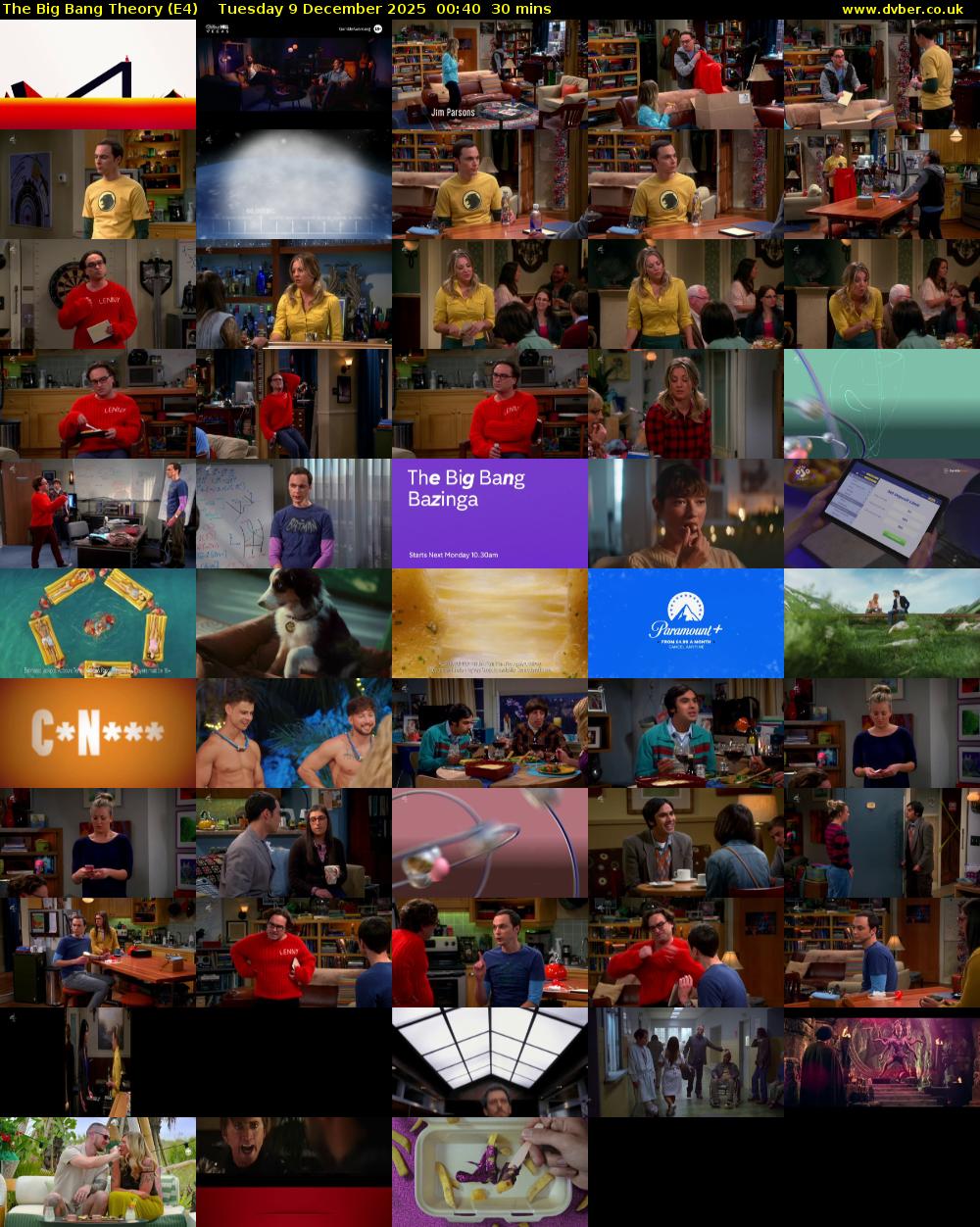 The Big Bang Theory (E4) Tuesday 9 December 2025 00:40 - 01:10