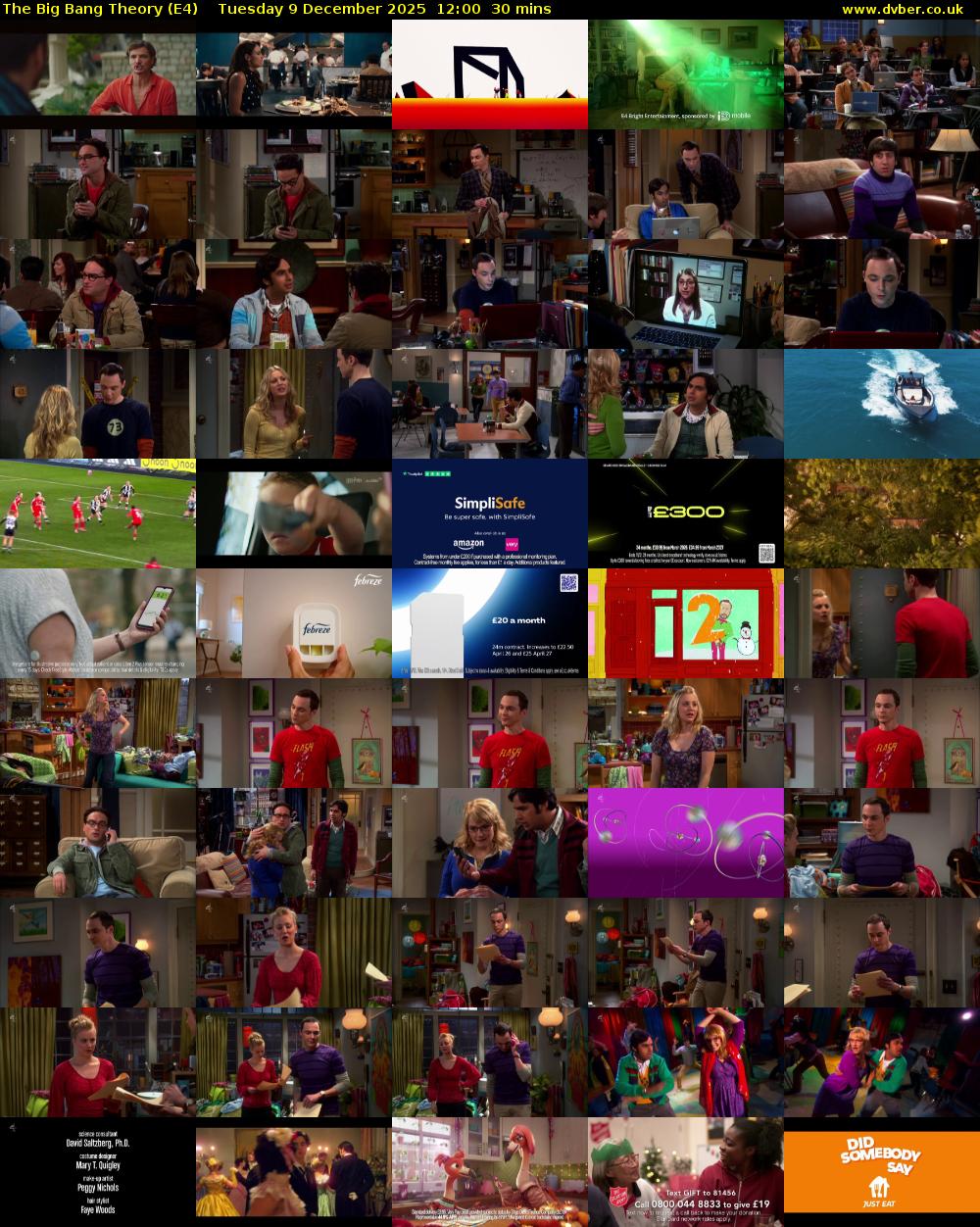 The Big Bang Theory (E4) Tuesday 9 December 2025 12:00 - 12:30