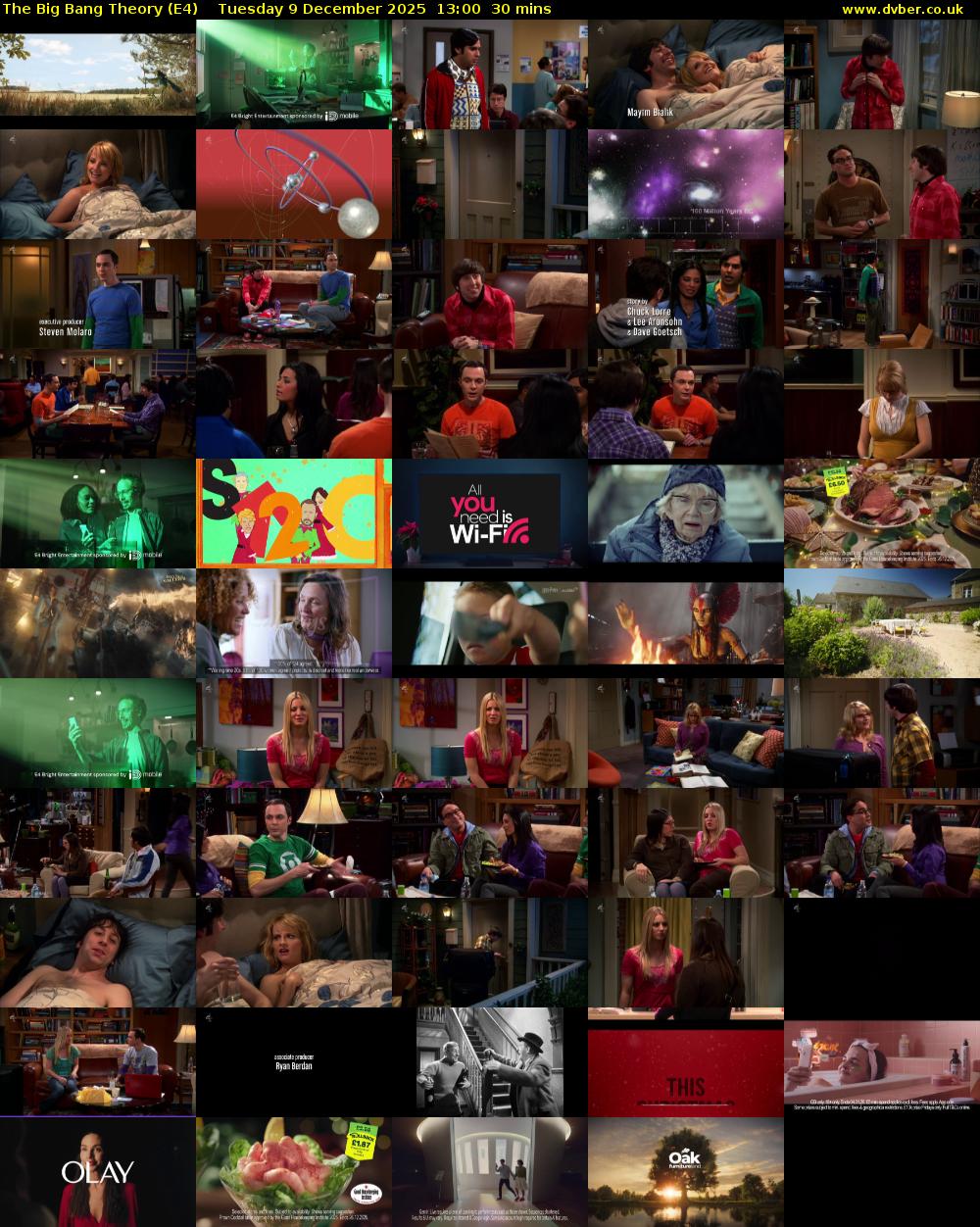 The Big Bang Theory (E4) Tuesday 9 December 2025 13:00 - 13:30