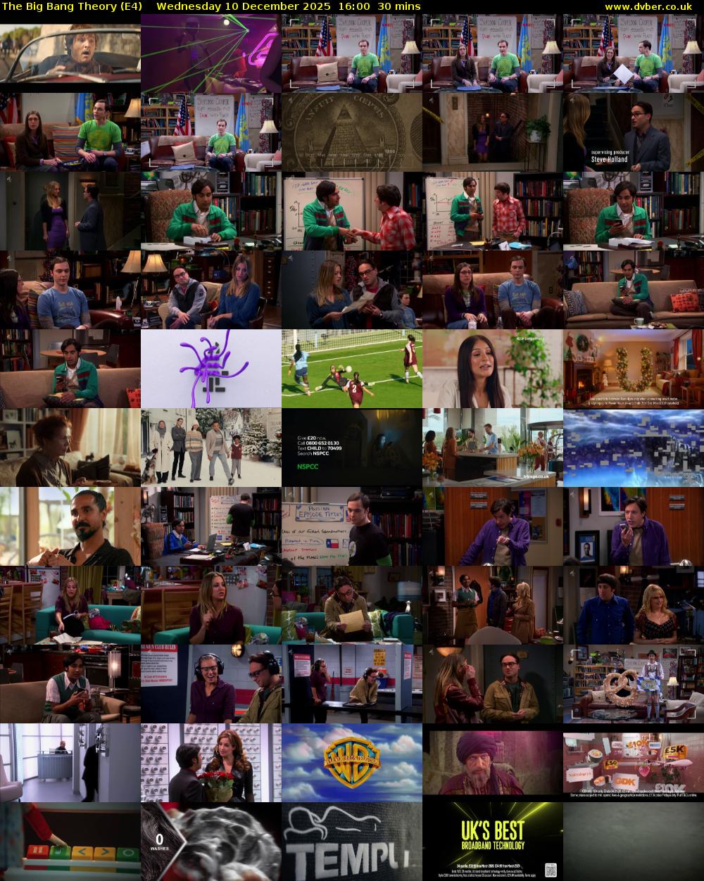 The Big Bang Theory (E4) Wednesday 10 December 2025 16:00 - 16:30