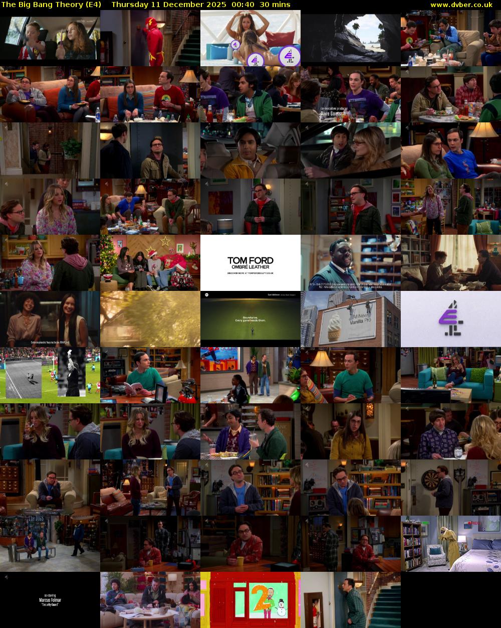 The Big Bang Theory (E4) Thursday 11 December 2025 00:40 - 01:10