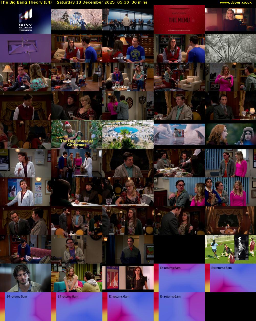 The Big Bang Theory (E4) Saturday 13 December 2025 05:30 - 06:00