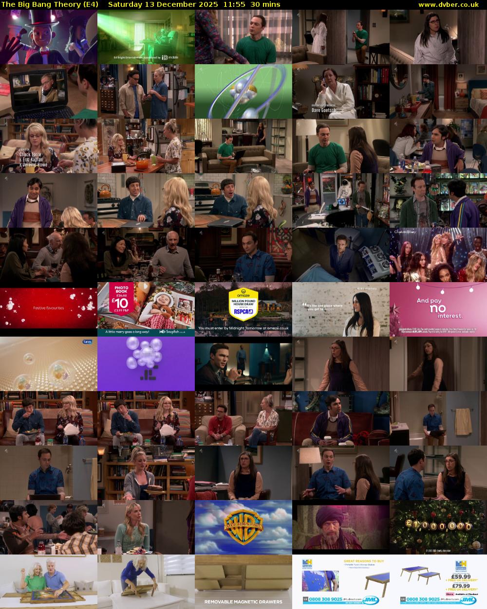 The Big Bang Theory (E4) Saturday 13 December 2025 11:55 - 12:25