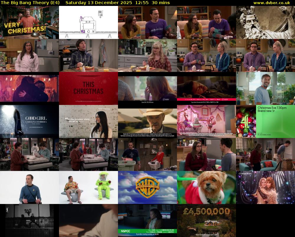 The Big Bang Theory (E4) Saturday 13 December 2025 12:55 - 13:25