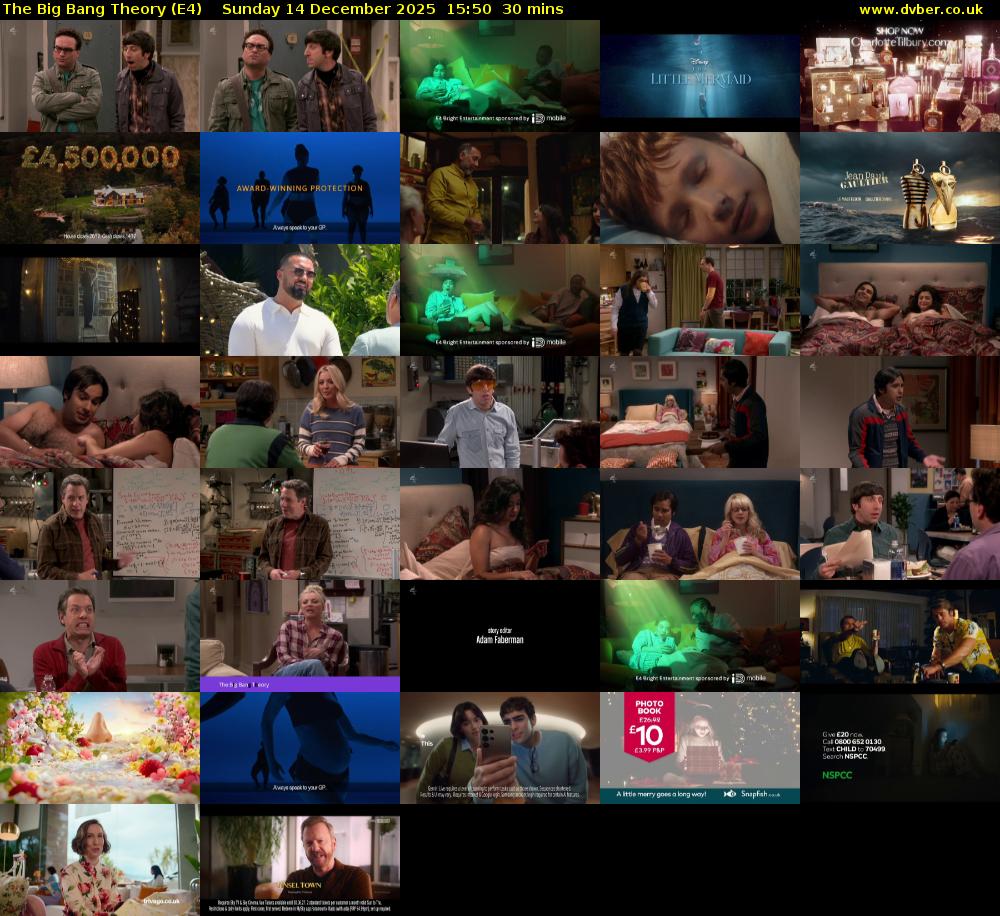 The Big Bang Theory (E4) Sunday 14 December 2025 15:50 - 16:20