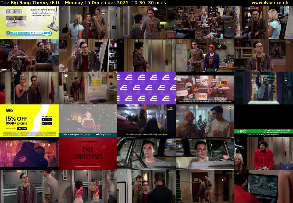 The Big Bang Theory (E4) Monday 15 December 2025 10:30 - 11:00