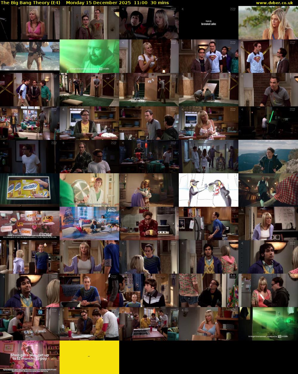 The Big Bang Theory (E4) Monday 15 December 2025 11:00 - 11:30