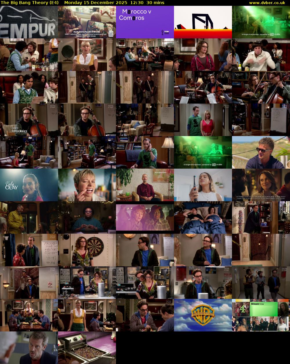 The Big Bang Theory (E4) Monday 15 December 2025 12:30 - 13:00