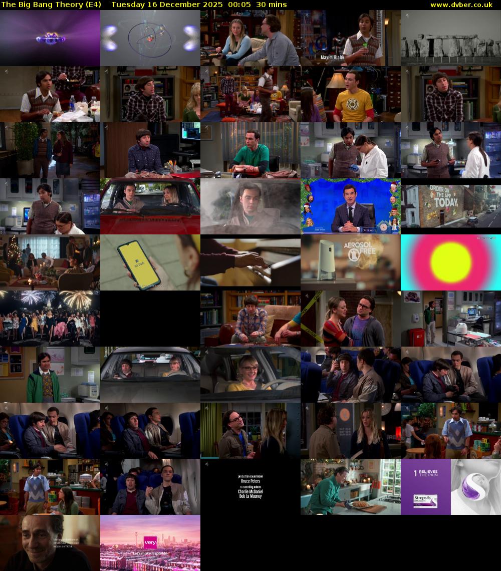 The Big Bang Theory (E4) Tuesday 16 December 2025 00:05 - 00:35