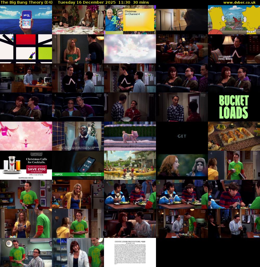 The Big Bang Theory (E4) Tuesday 16 December 2025 11:30 - 12:00