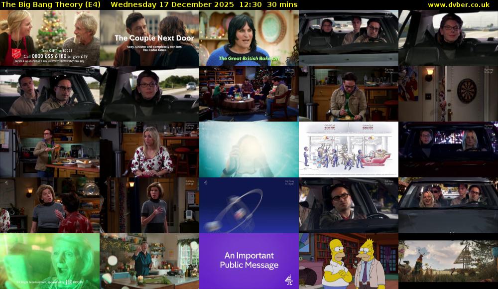 The Big Bang Theory (E4) Wednesday 17 December 2025 12:30 - 13:00