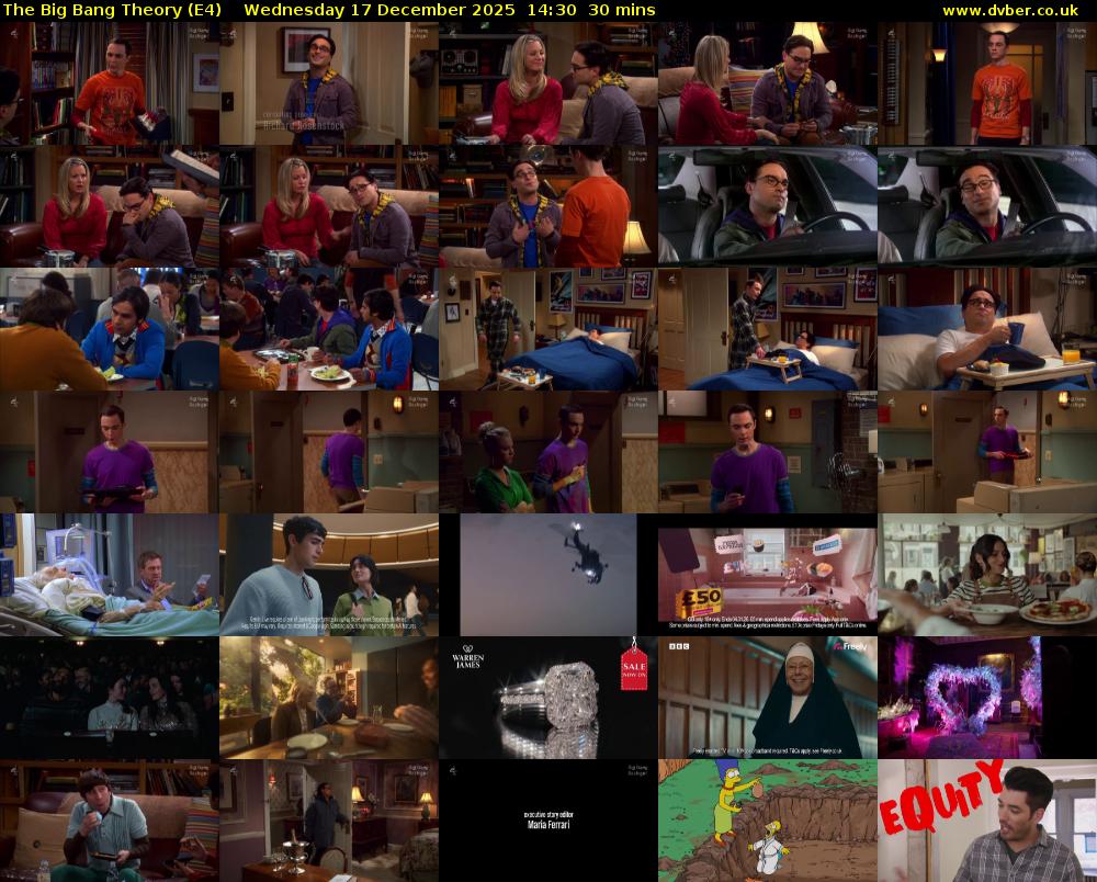 The Big Bang Theory (E4) Wednesday 17 December 2025 14:30 - 15:00