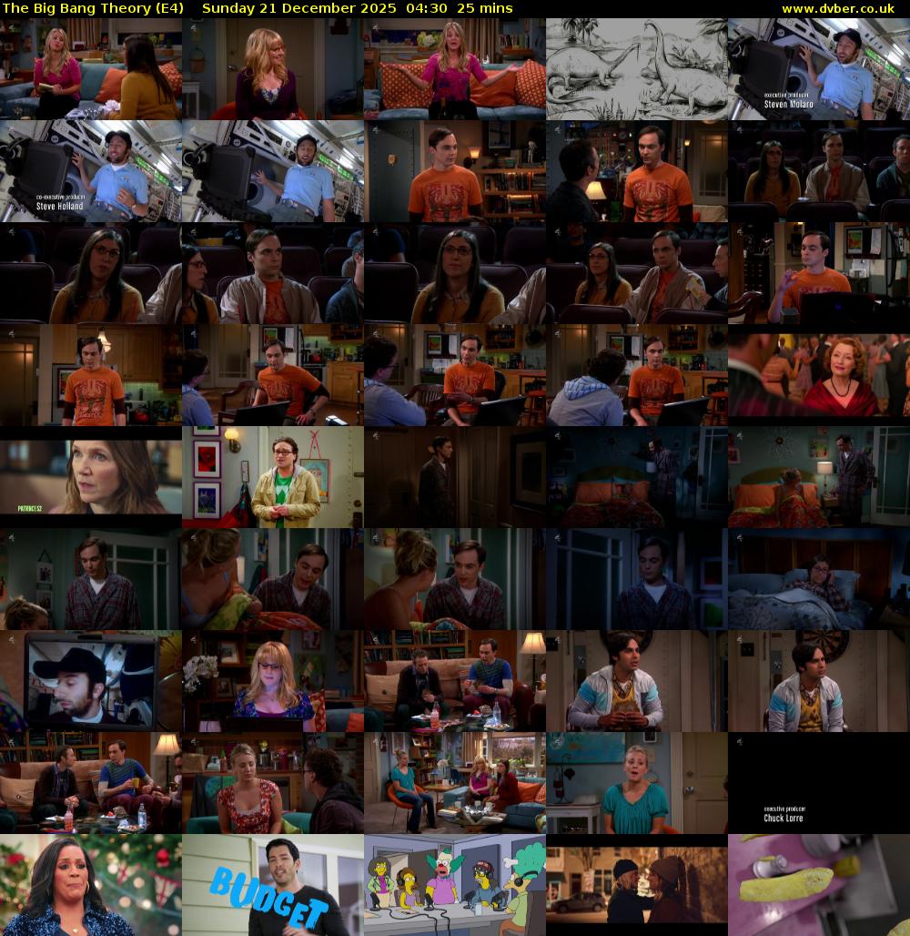The Big Bang Theory (E4) Sunday 21 December 2025 04:30 - 04:55