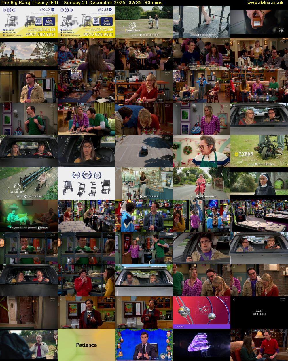 The Big Bang Theory (E4) Sunday 21 December 2025 07:35 - 08:05