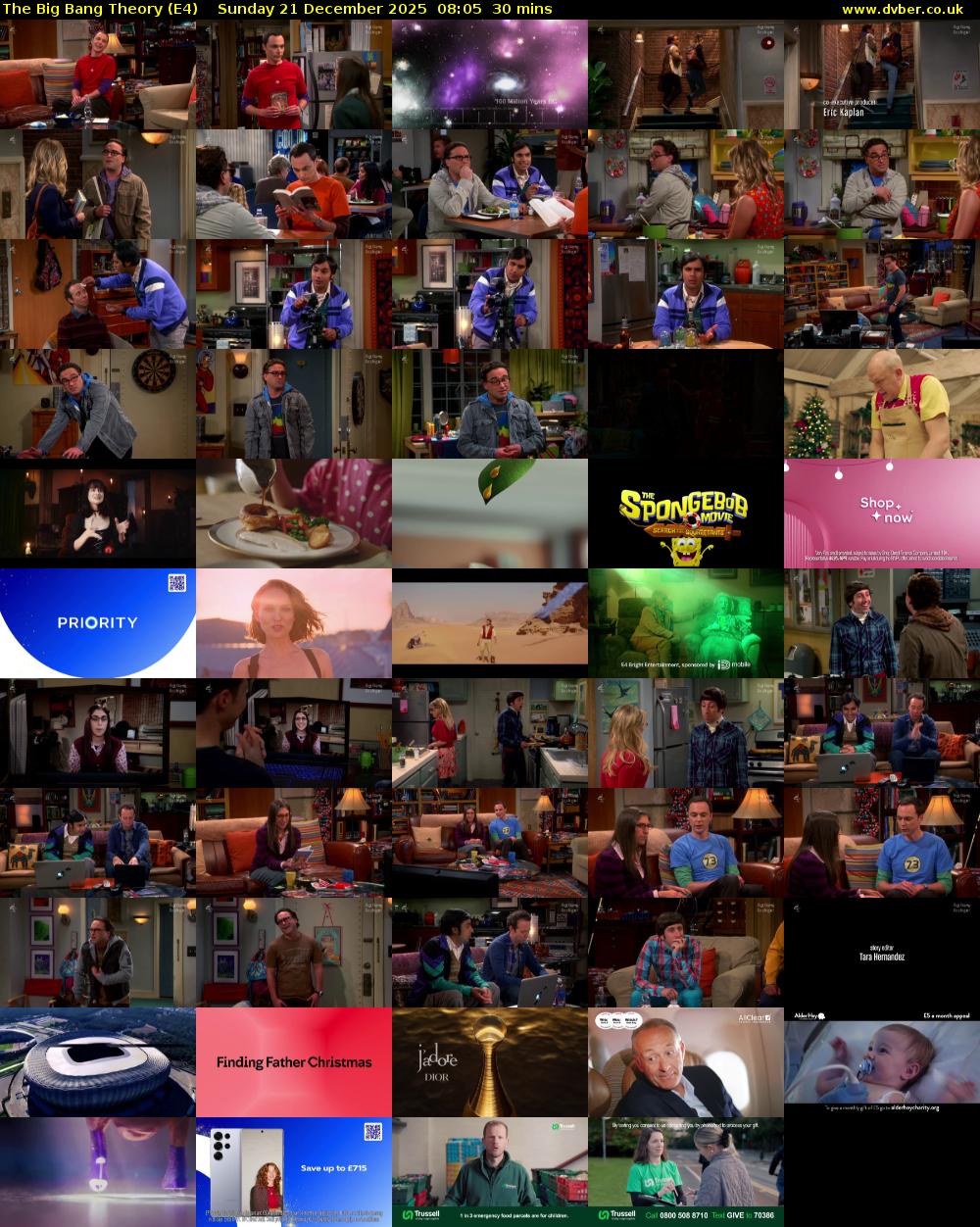 The Big Bang Theory (E4) Sunday 21 December 2025 08:05 - 08:35