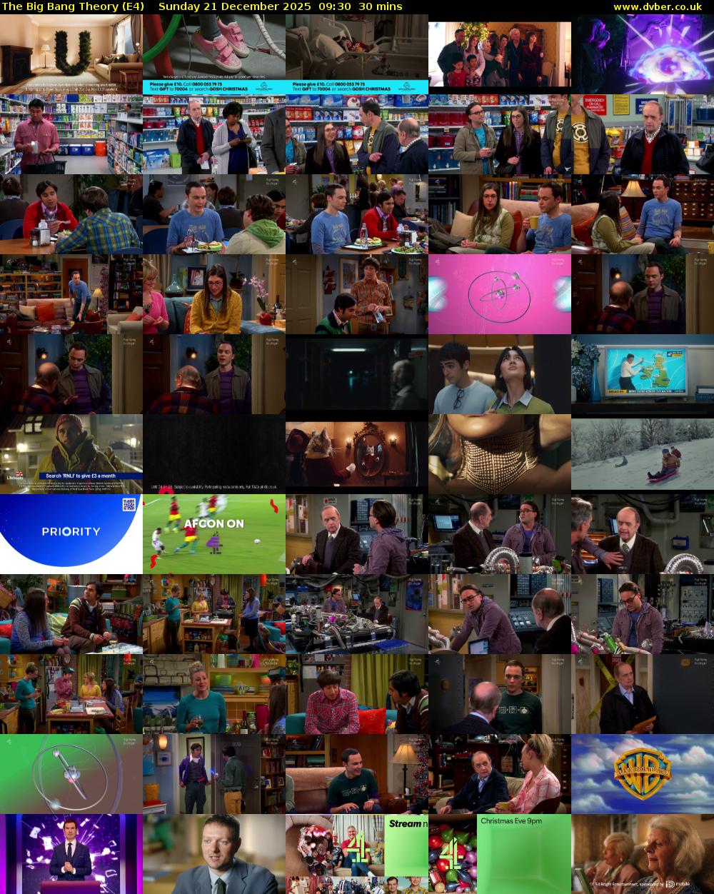 The Big Bang Theory (E4) Sunday 21 December 2025 09:30 - 10:00