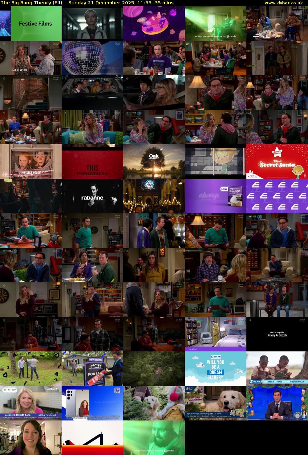 The Big Bang Theory (E4) Sunday 21 December 2025 11:55 - 12:30