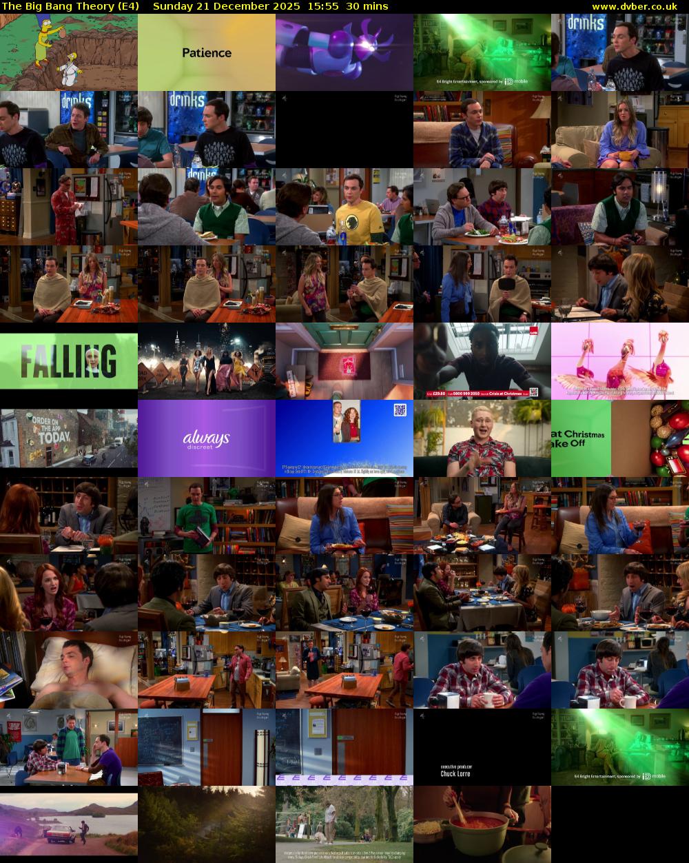 The Big Bang Theory (E4) Sunday 21 December 2025 15:55 - 16:25
