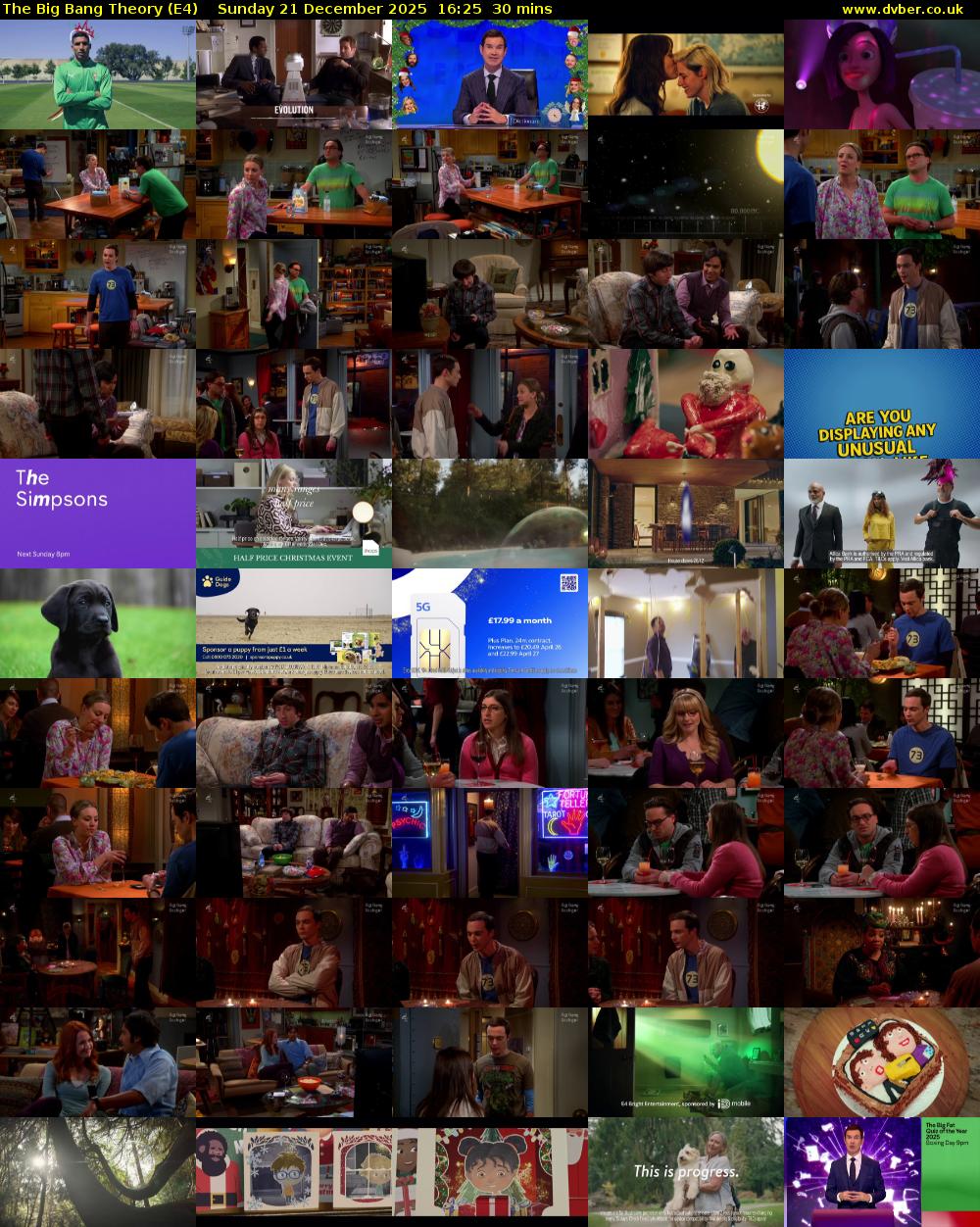 The Big Bang Theory (E4) Sunday 21 December 2025 16:25 - 16:55