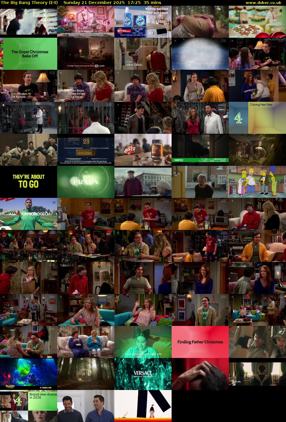 The Big Bang Theory (E4) Sunday 21 December 2025 17:25 - 18:00
