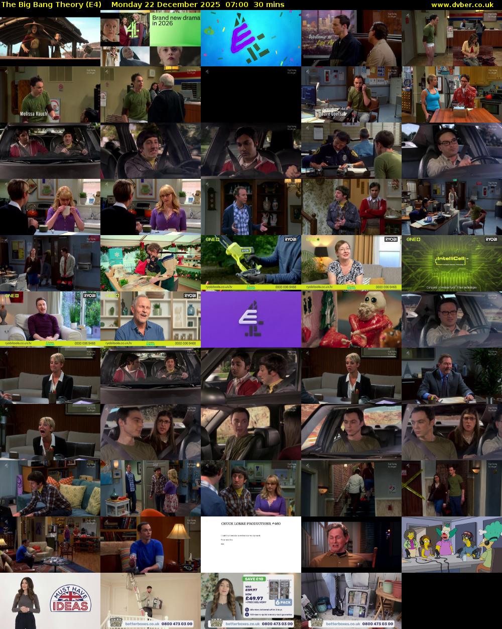 The Big Bang Theory (E4) Monday 22 December 2025 07:00 - 07:30