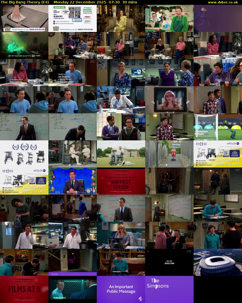 The Big Bang Theory (E4) Monday 22 December 2025 07:30 - 08:00